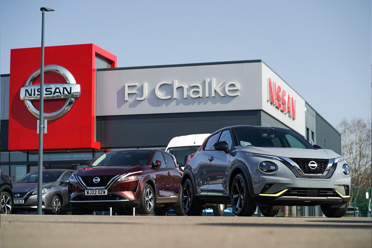 Nissan cars in lot 