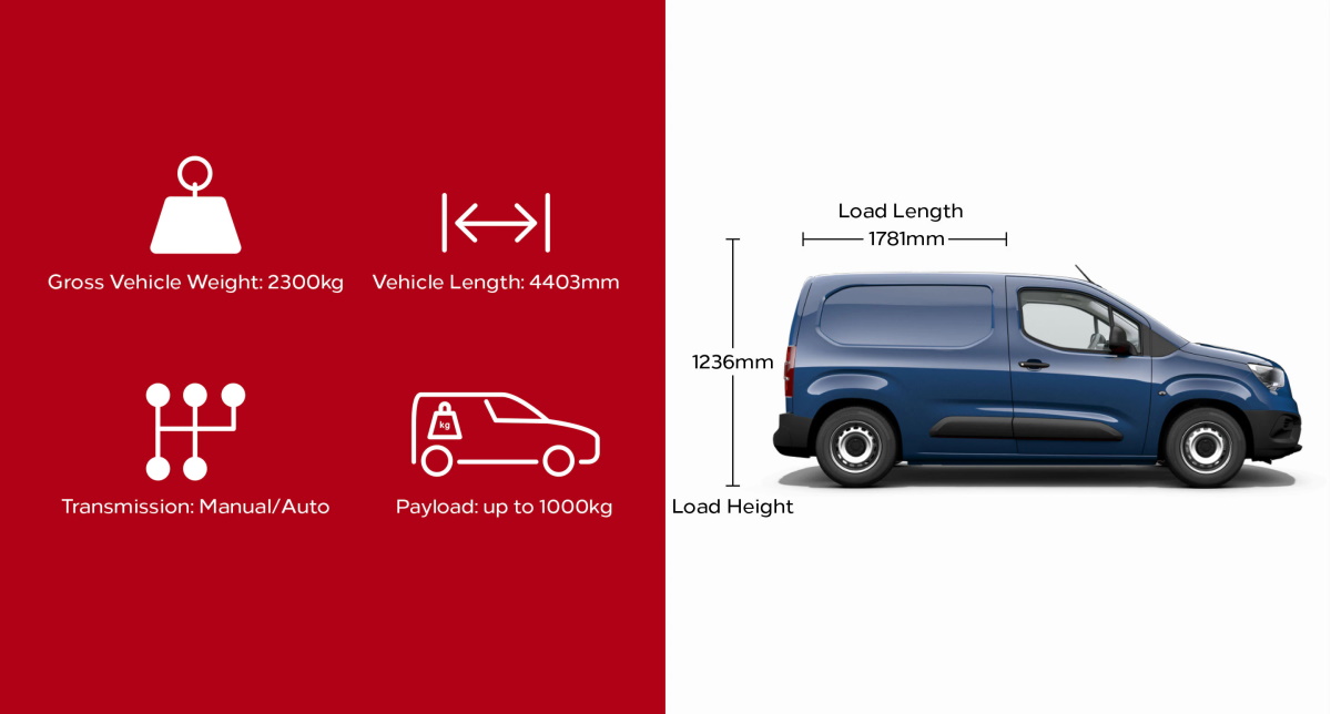 vauxhall combo load length