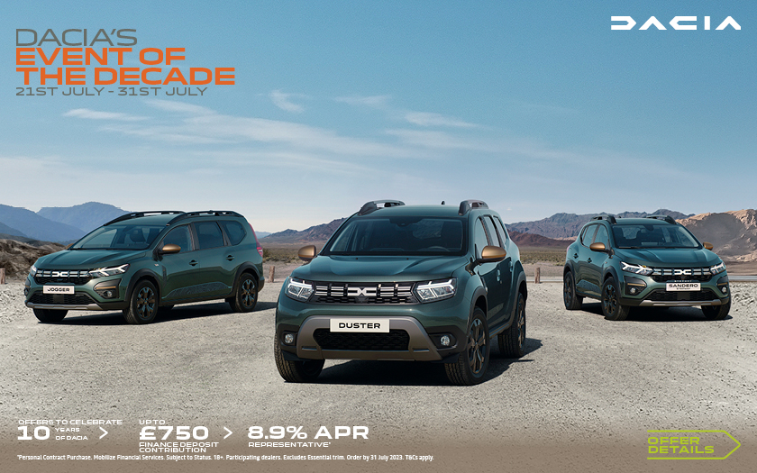 Dacia Event of The Decade Gravells Kidwelly SA17 4TF 01554 890436