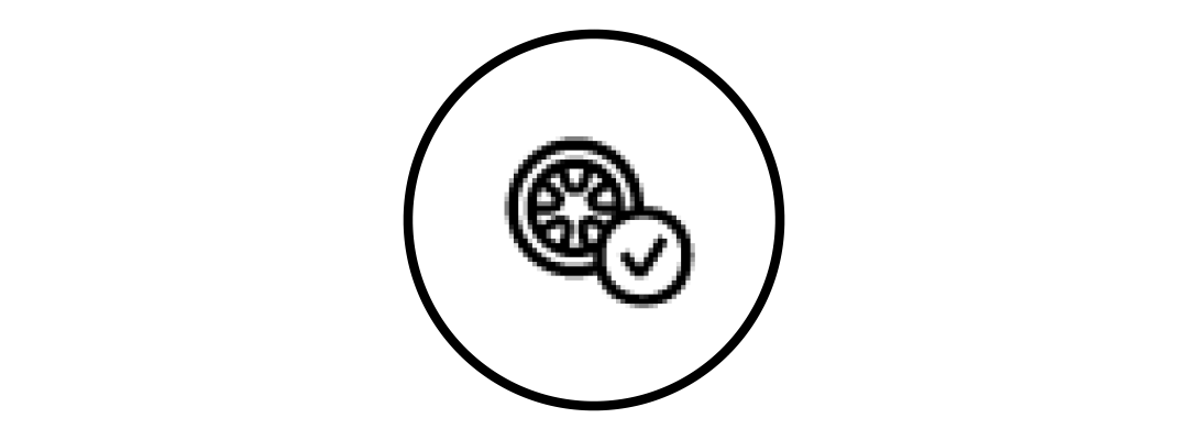 cartoon wheel with a tick
