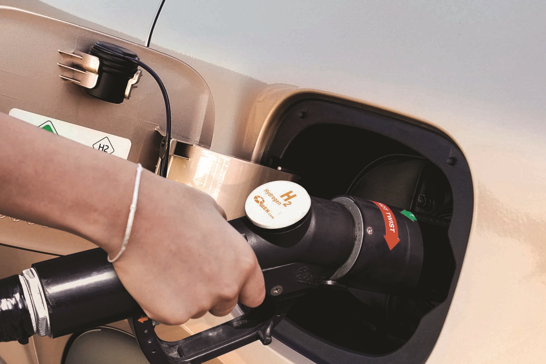 Nexo being refuelled with hydrogen