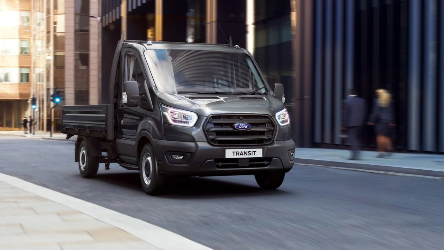 New Ford Transit Chassis Cab driving on a road