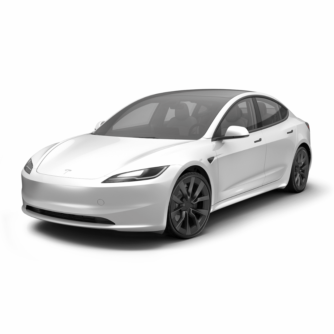 white tesla model 3