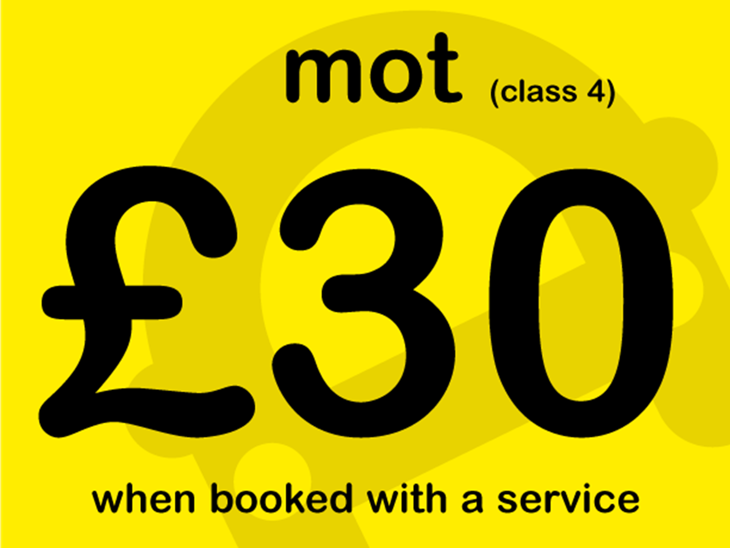 MOT only £30 when booked with a service