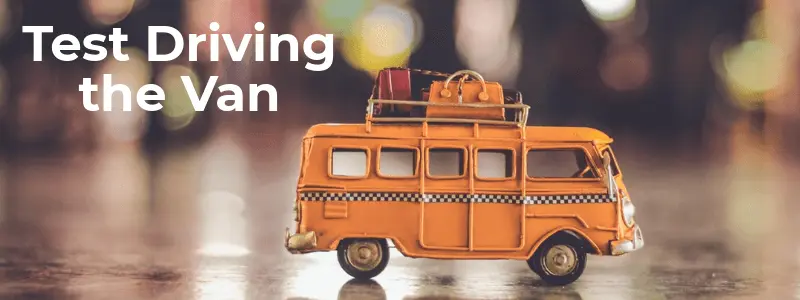 test driving a van