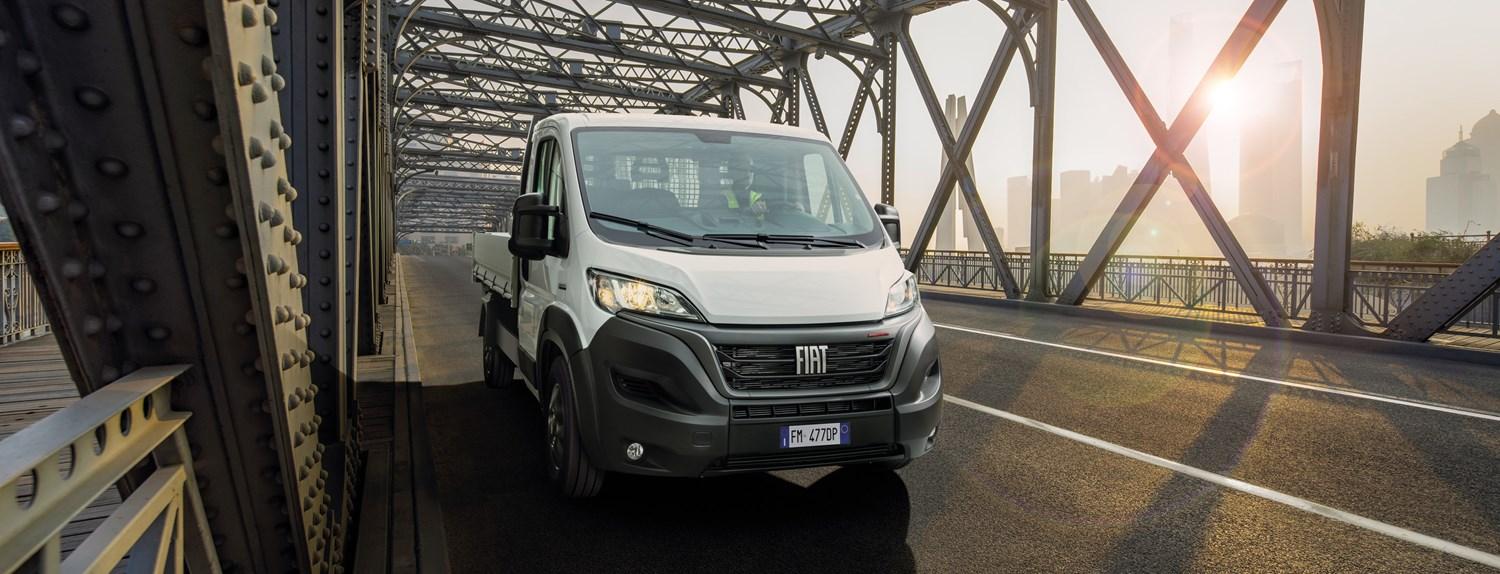 Latest Fiat Professional Ducato in white front side view