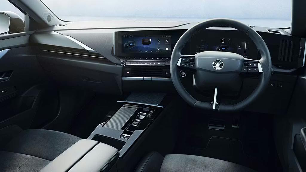 Vauxhall Astra Electric interior showcasing a clean dashboard design and integrated digital displays.