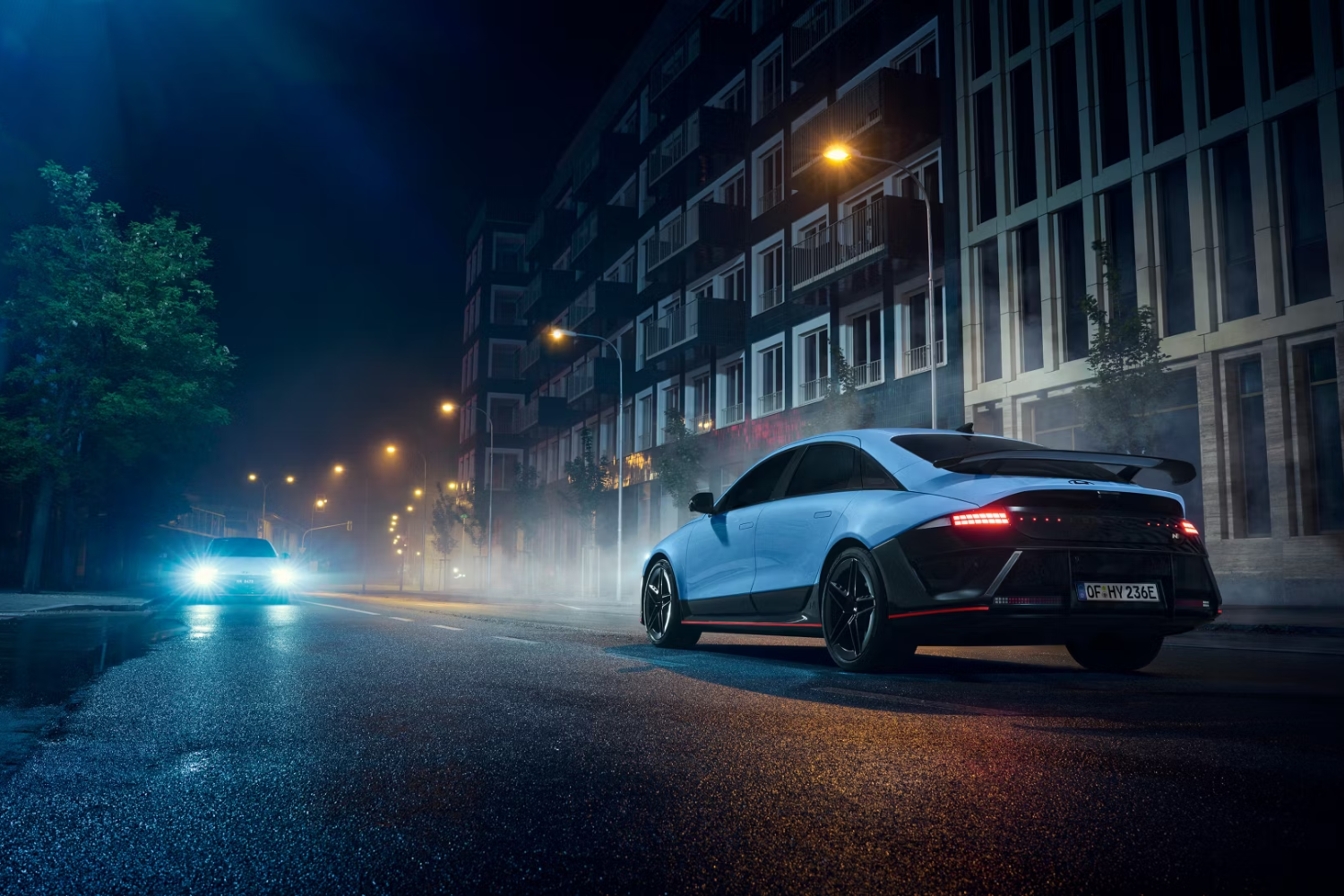 all-new IONIQ 6 N on road at night time