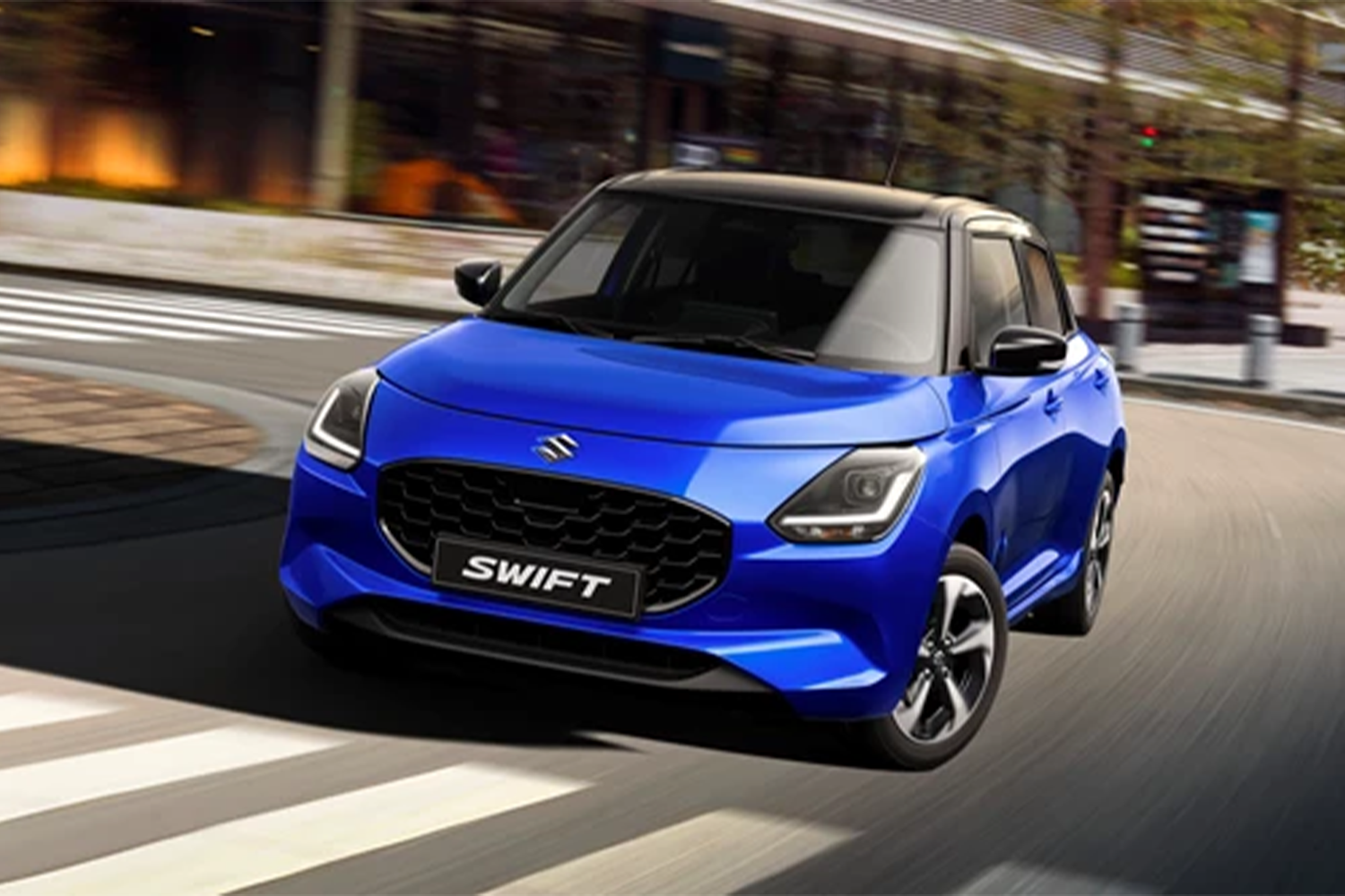 Blue Suzuki Swift Front Side View