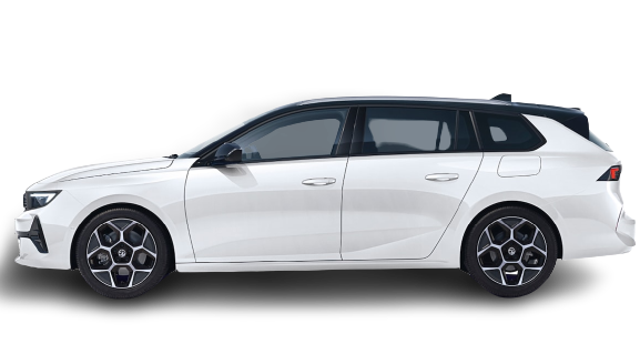 White Vauxhall Astra Sports Tourer.