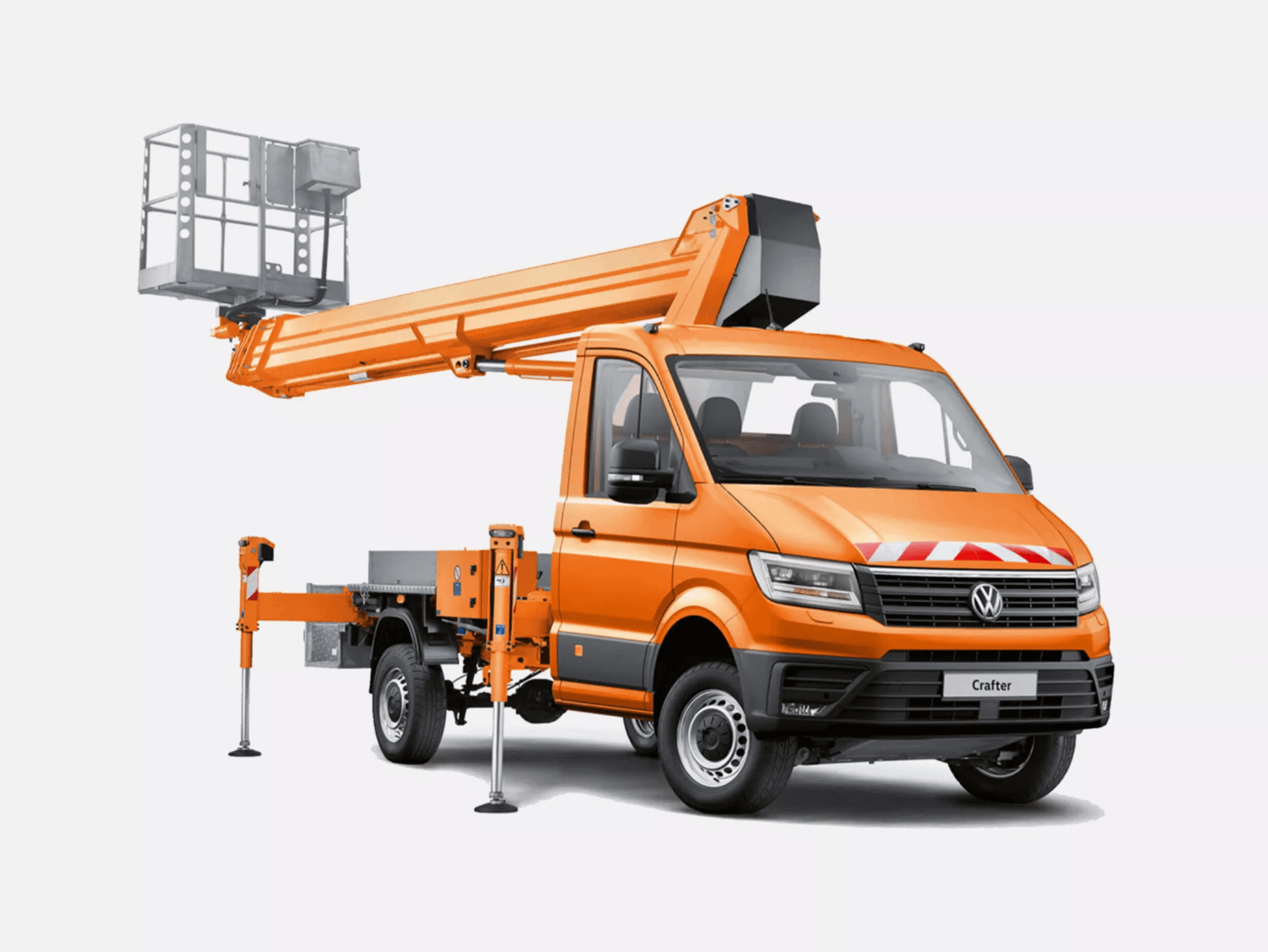 Orange New Volkswagen Crafter Double Cab front side view
