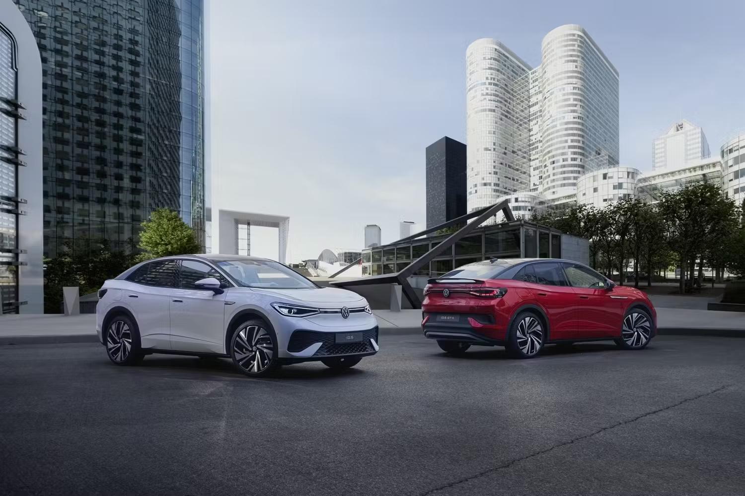 White & Red Electric Volkswagen Vehicles