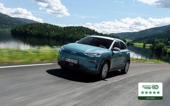 Hyundai Kona Electric awarded five-star Green NCAP rating