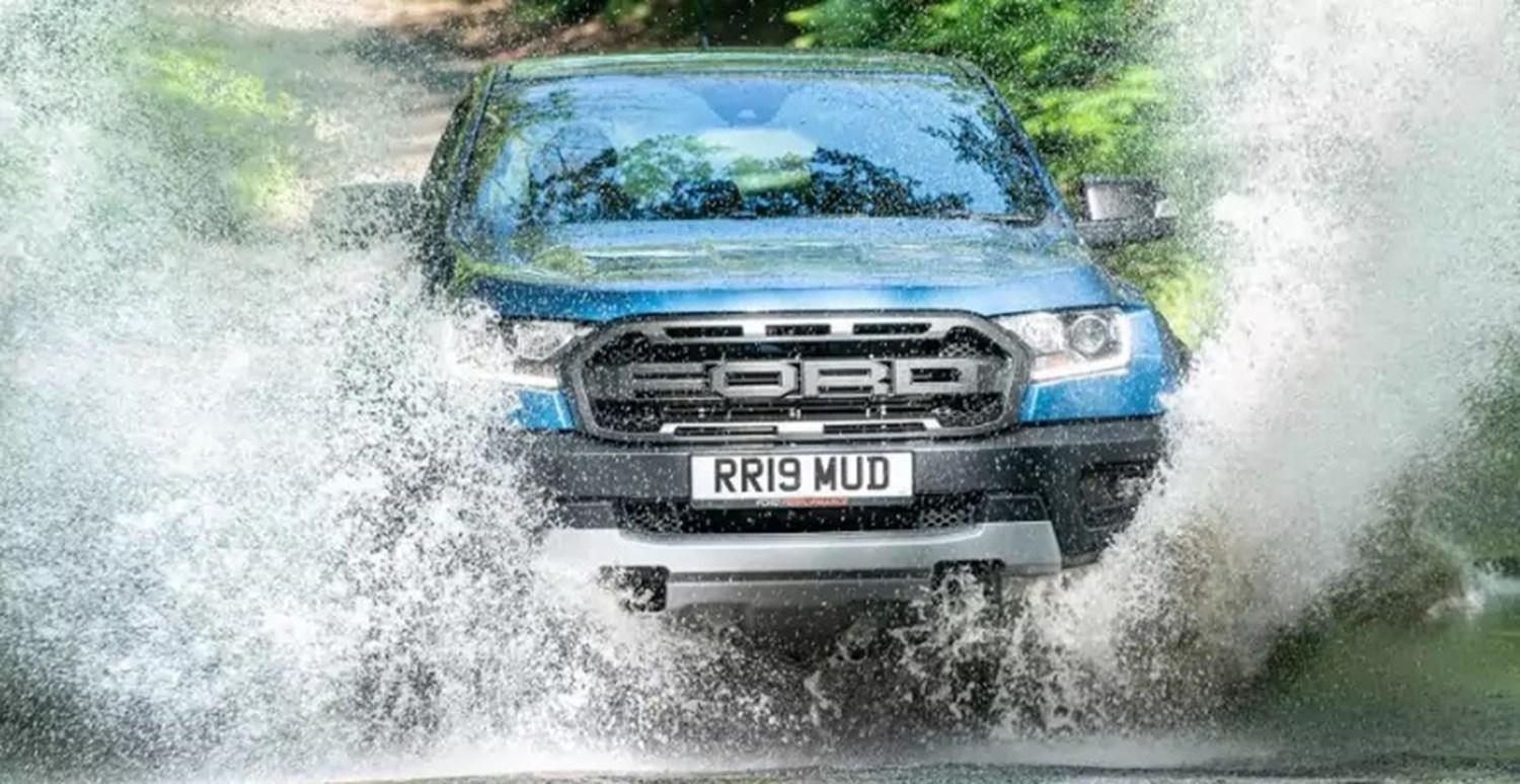 Ford Ranger Raptor driving through water