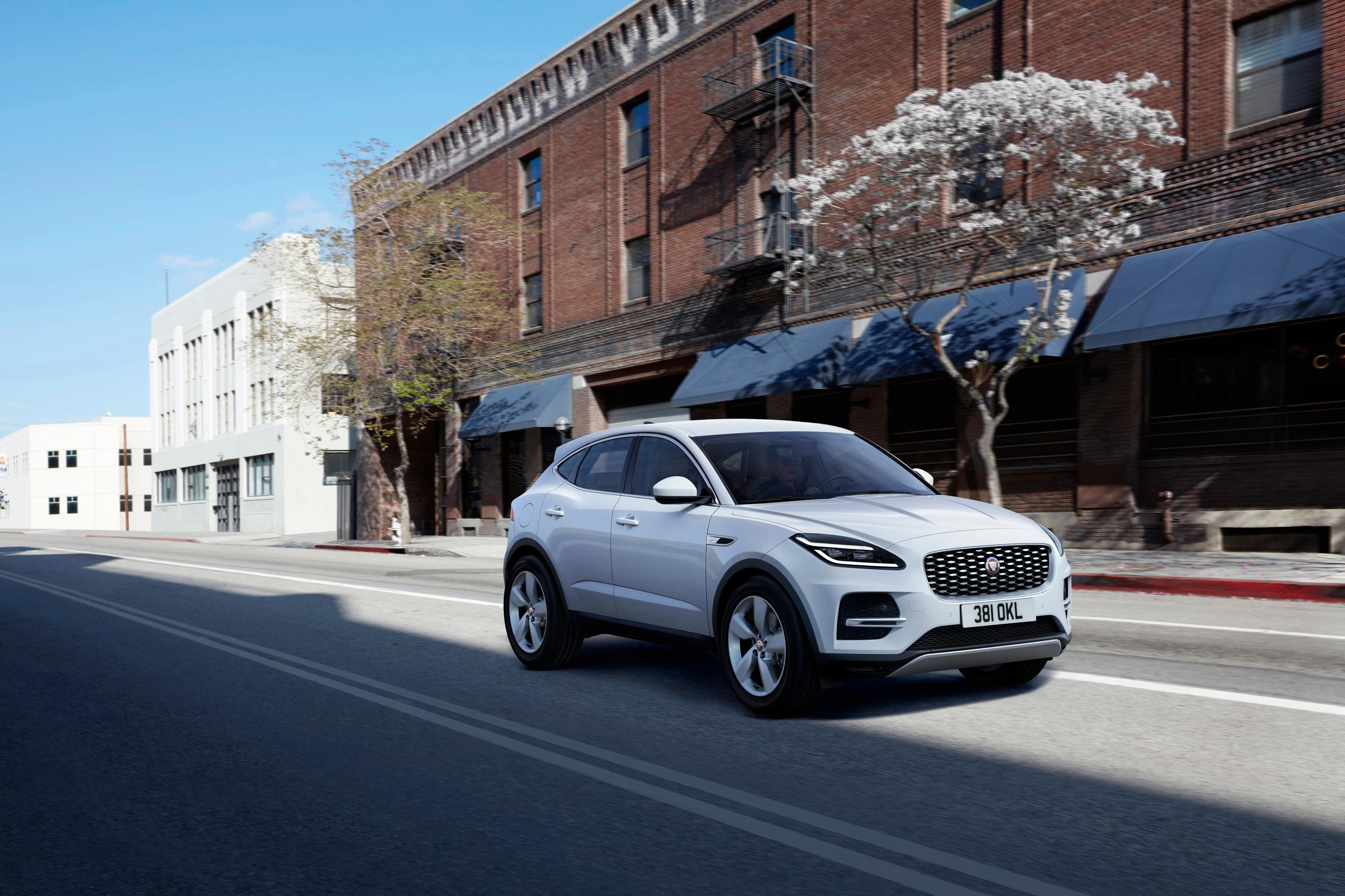 E-Pace white driving