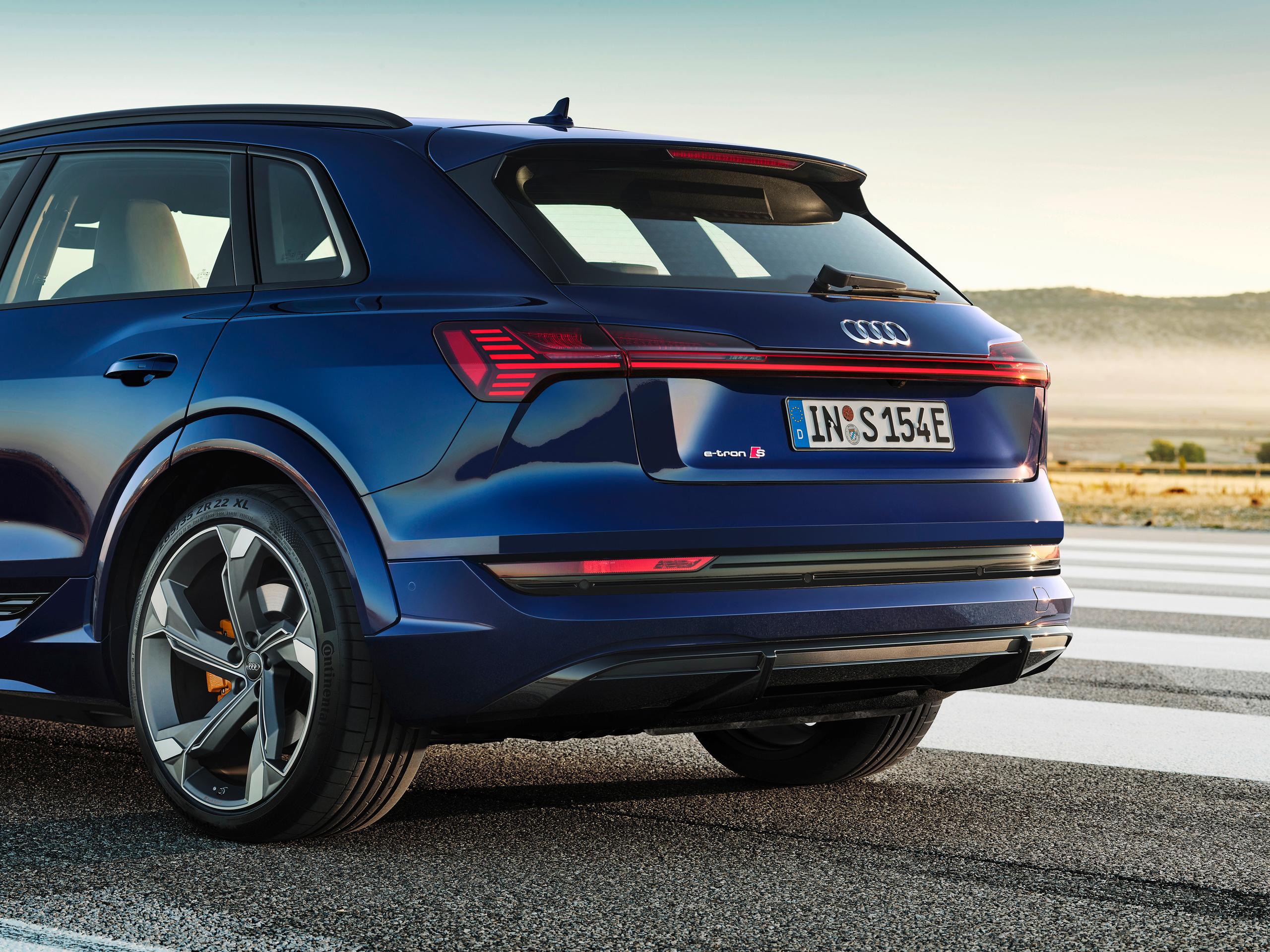 Audi e-tron S blue rear