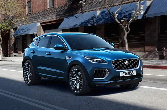 Blue E-Pace driving
