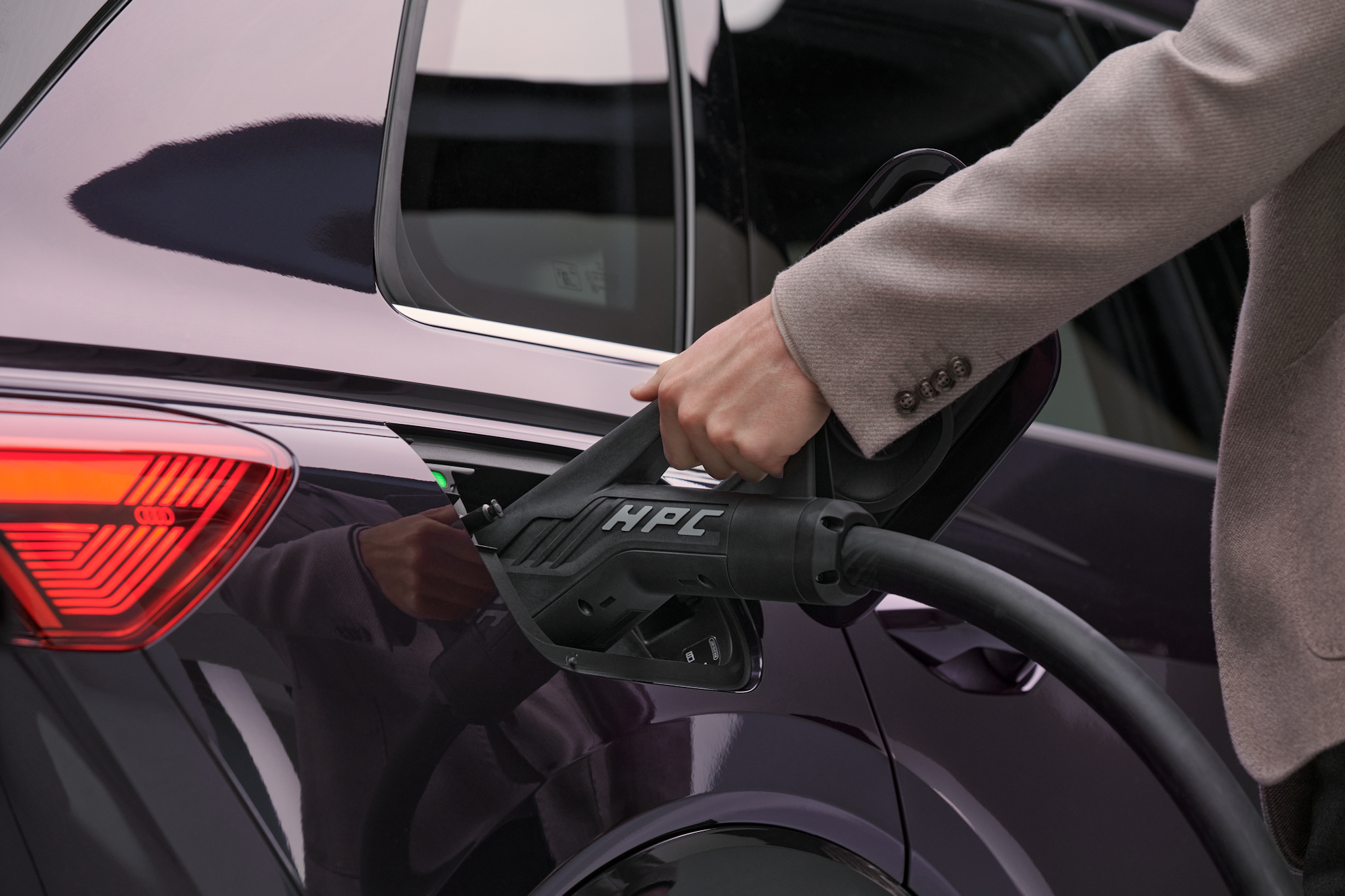 Audi Q4 e-tron purple charging