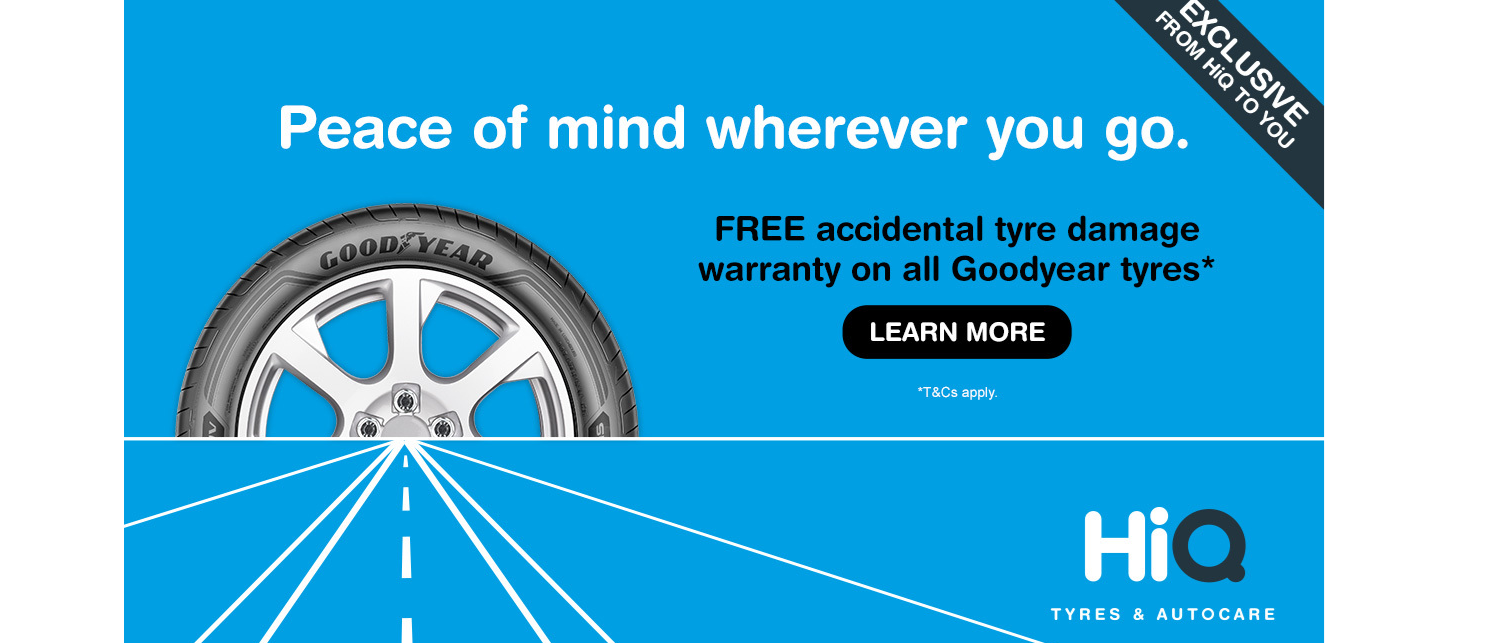 Free Goodyear Accidental Tyre Damage Warranty!