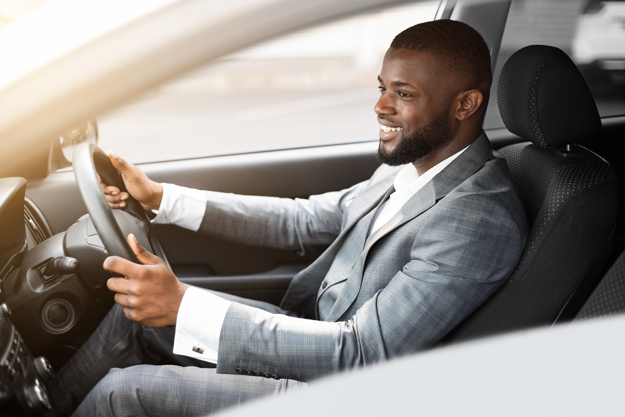 Business man in car