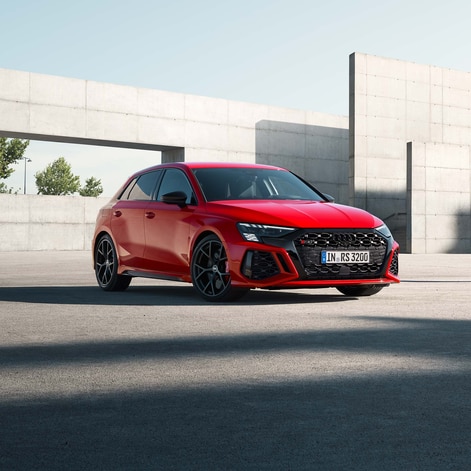 Red Audi RS3 Sportback Parked