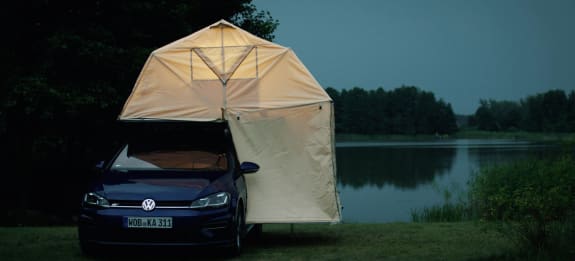 camping with a VW Golf
