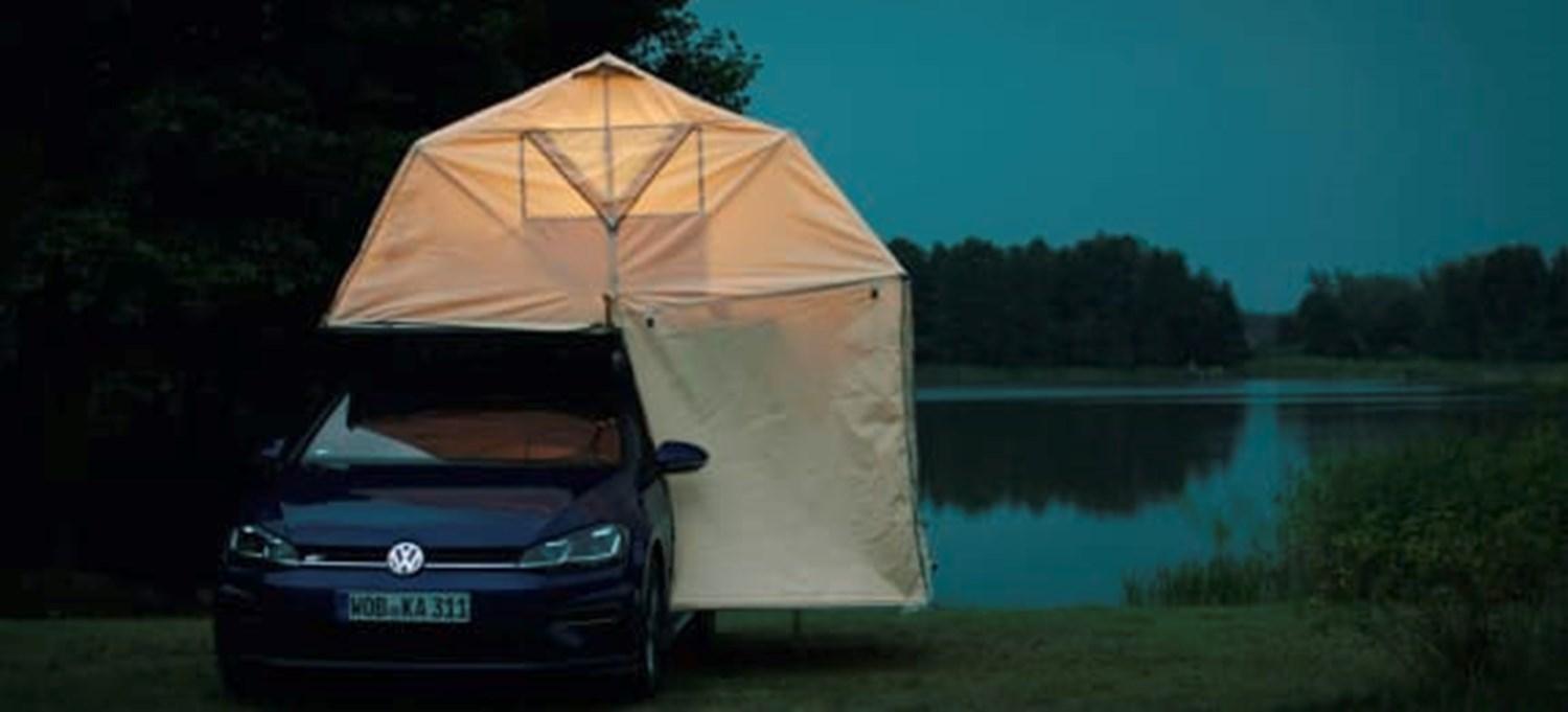 camping with a VW Golf
