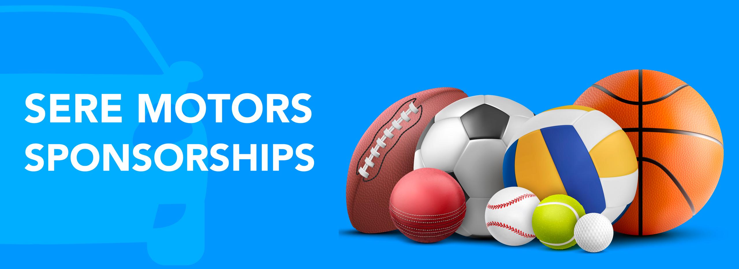 SERE Motors Sponsorship Banner, various animated sporting balls