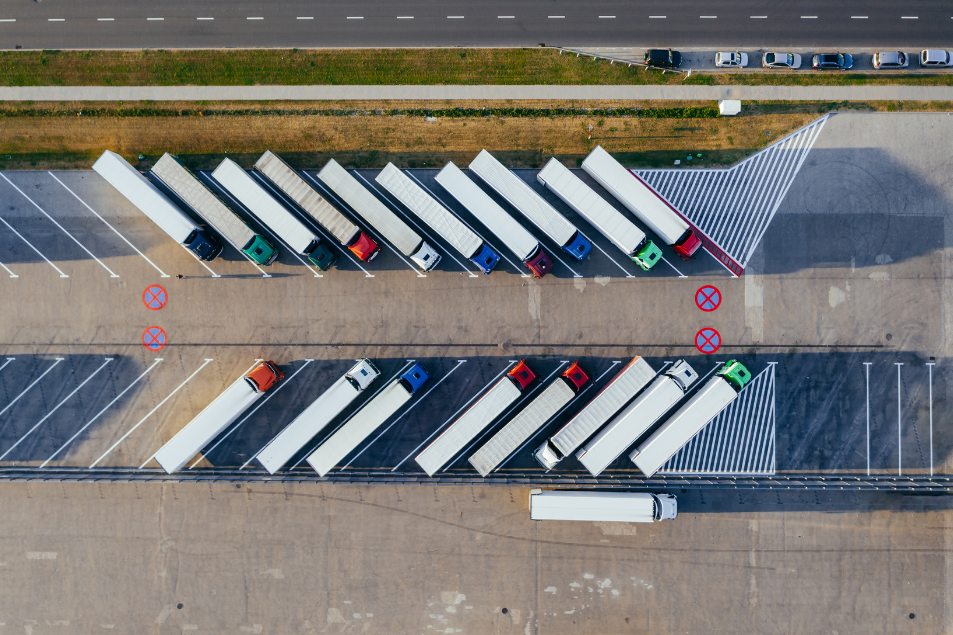 Birdseye view of Trucks