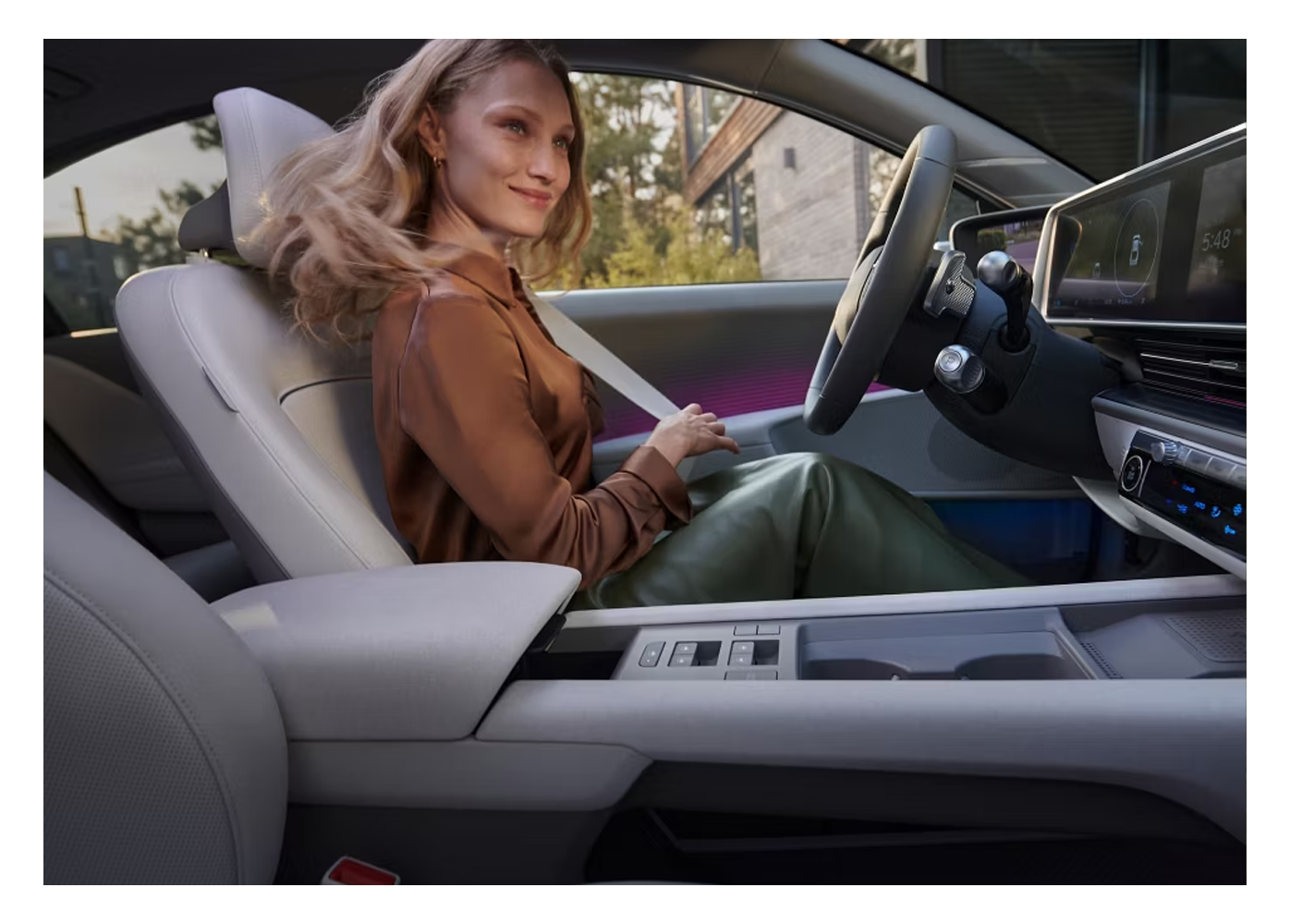 woman inside a hyundai IONIQ 6