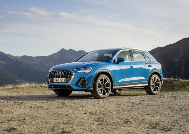 Blue Audi Q3 Parked