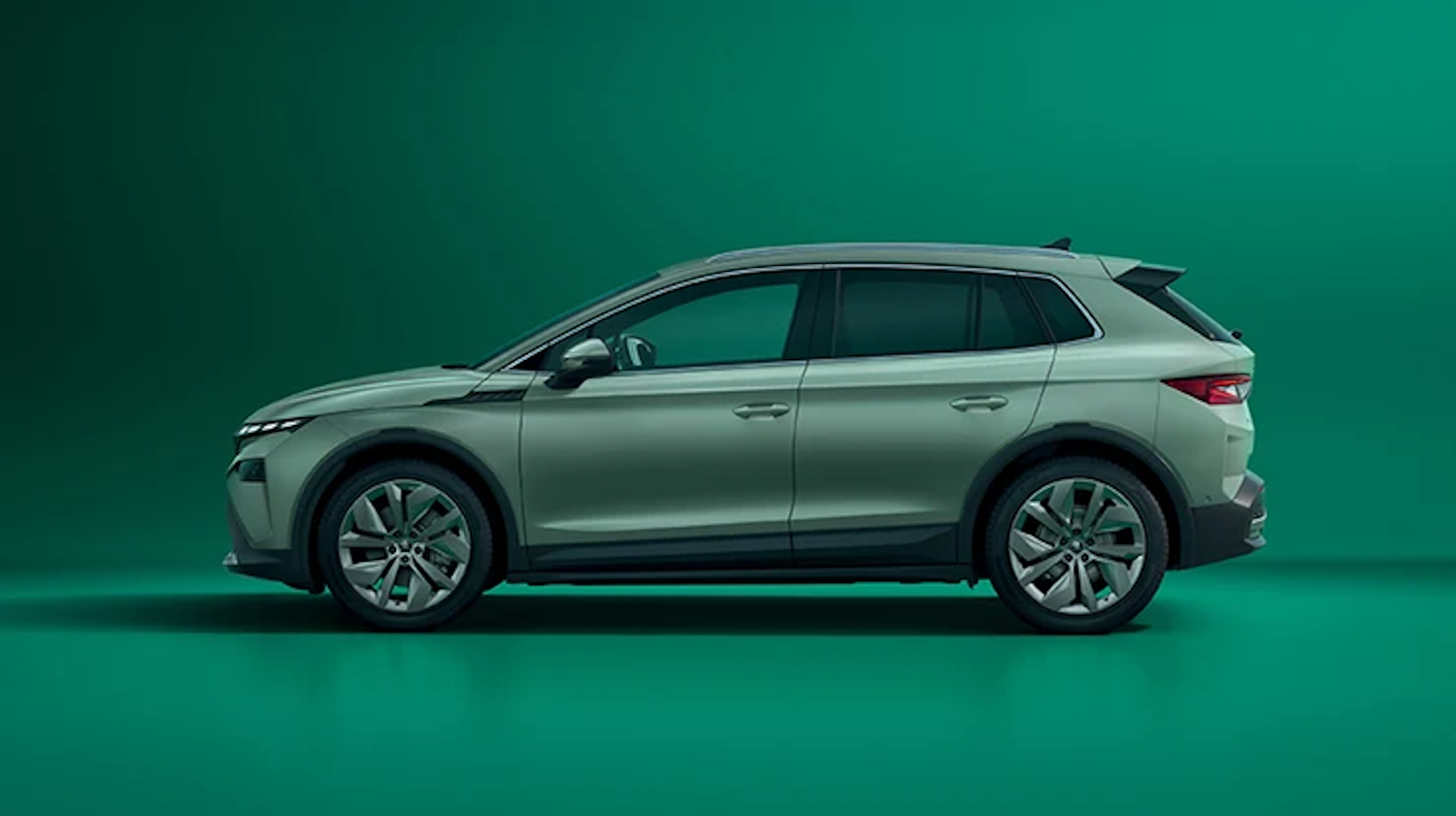 Green SKODA Side View