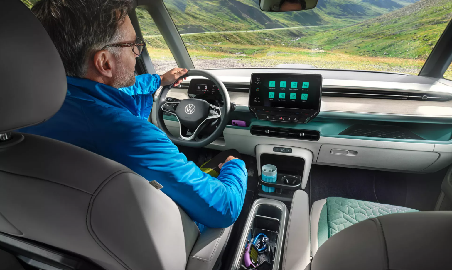 Volkswagen ID.Buzz interior view from back seats