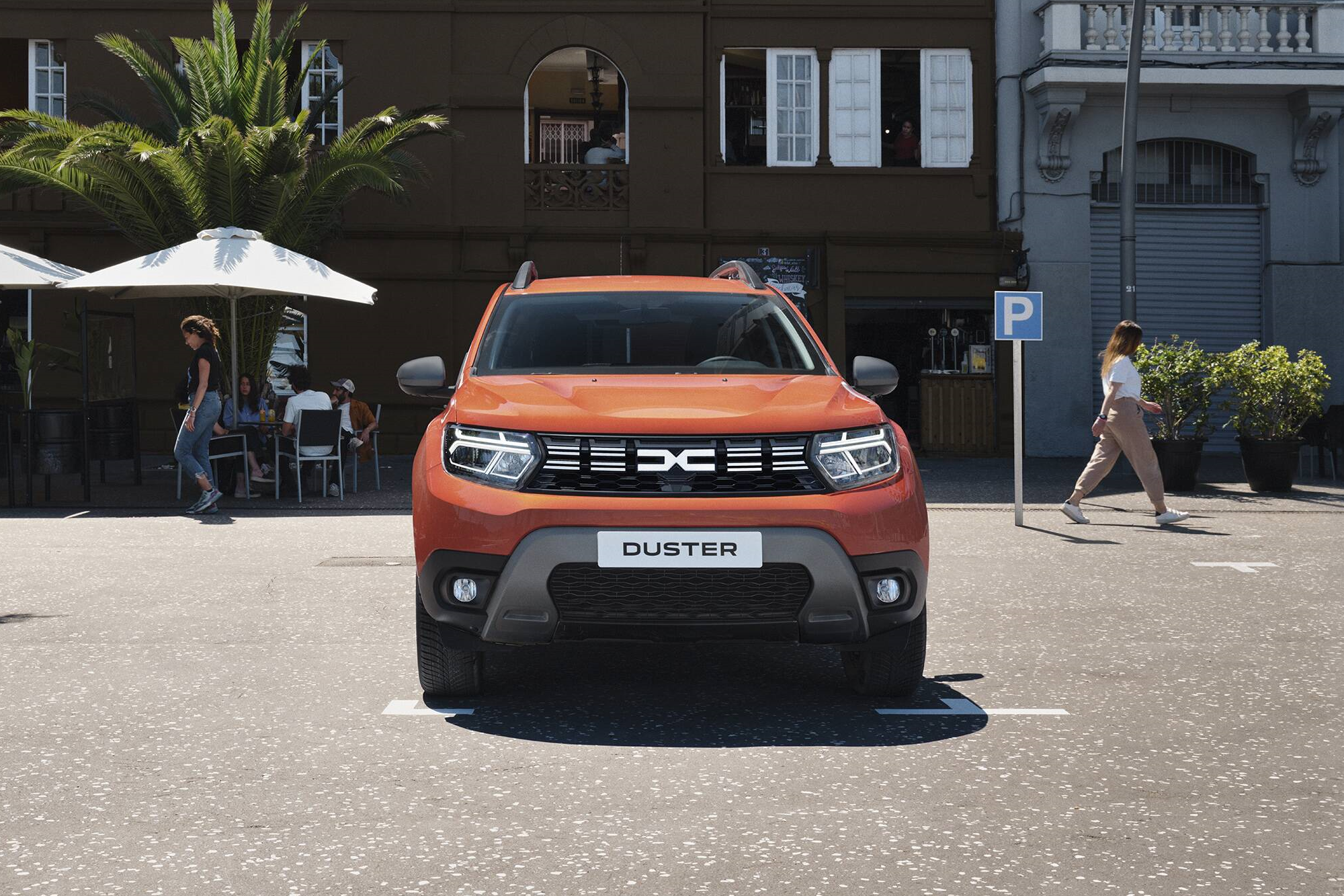 Orange Dacia Duster Front View