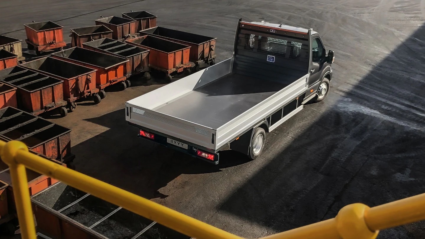 Ford Transit Chassis Cab parked on building site