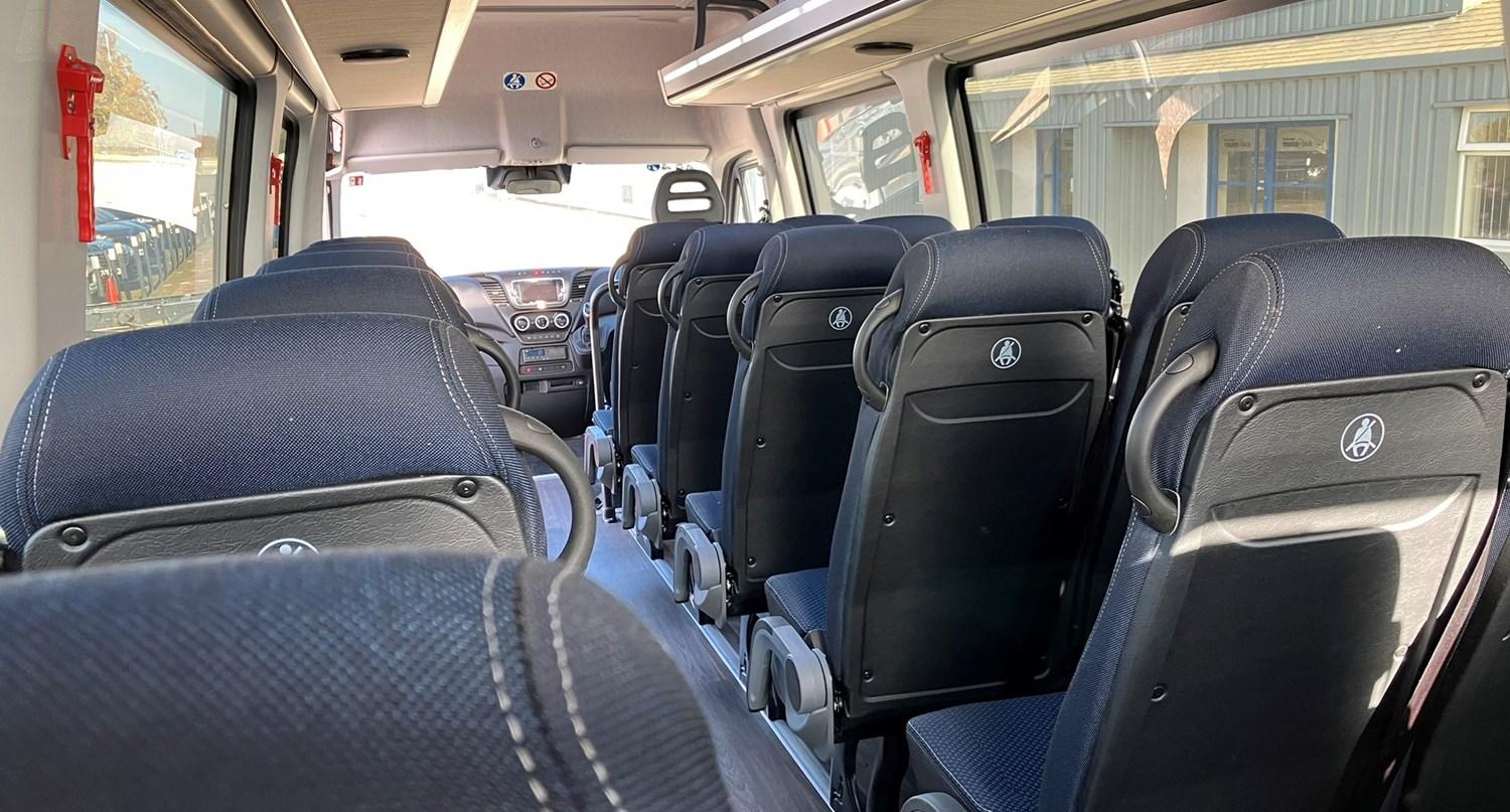 Latest IVECO Daily Minibus interior back seat view
