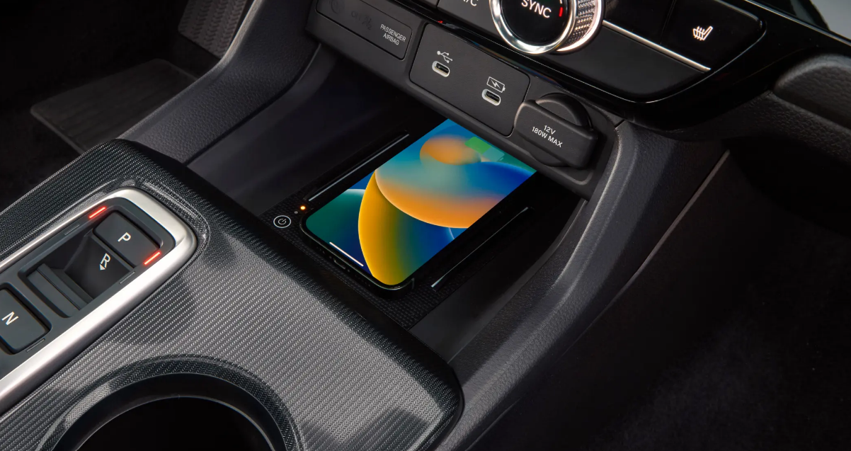 Close-up details of the 2026 Honda Civic center console.