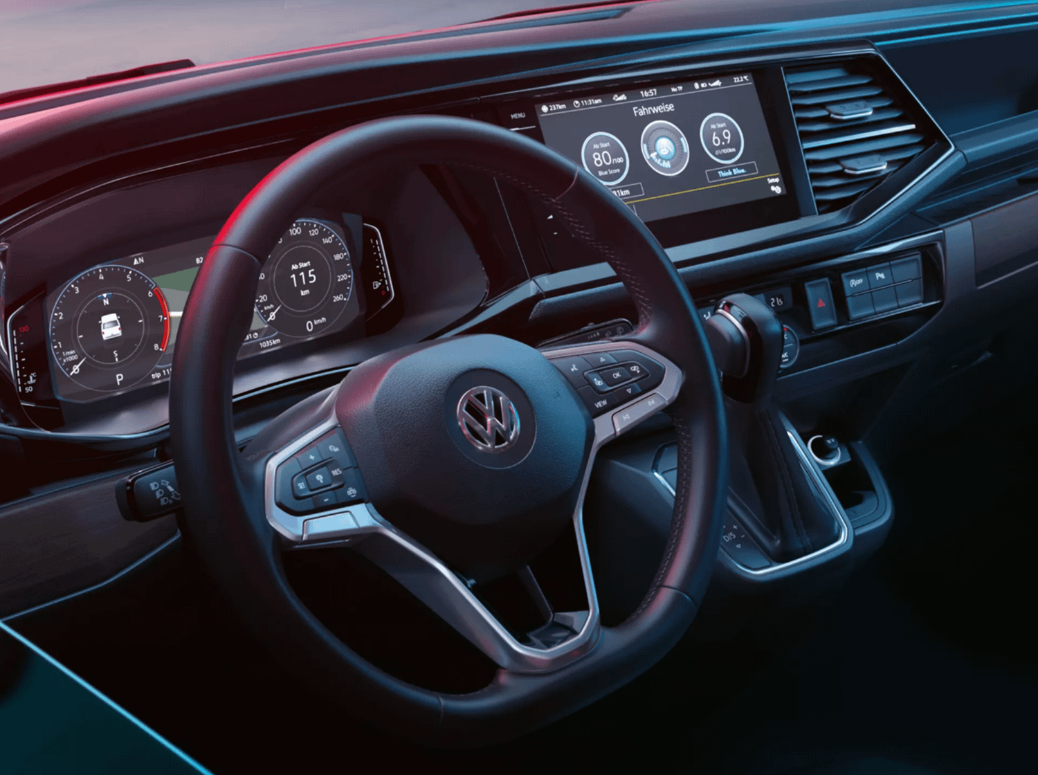 New Volkswagen Kombi Interior - Steering Wheel and Infotainment