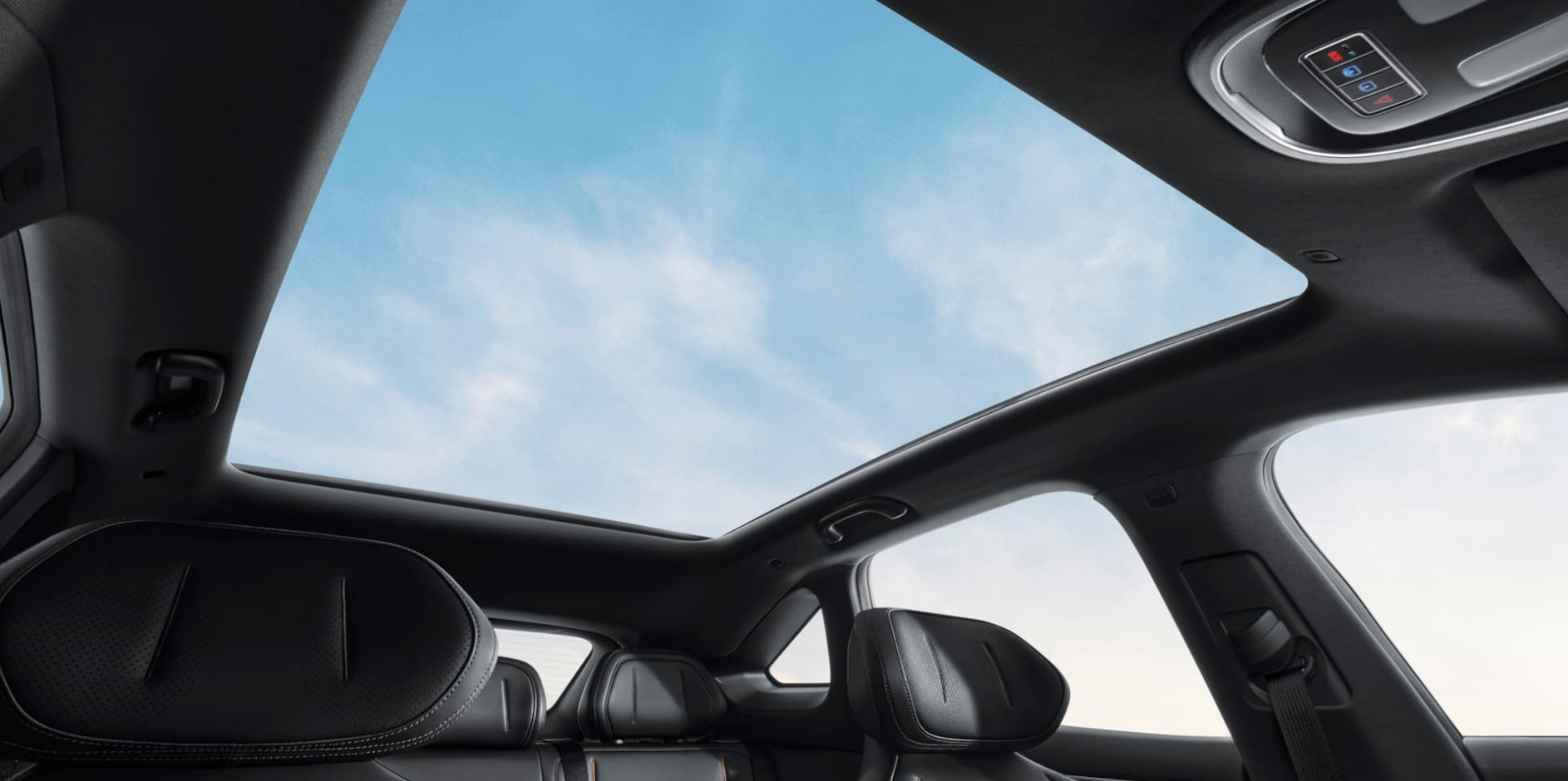 blue sky through sunroof