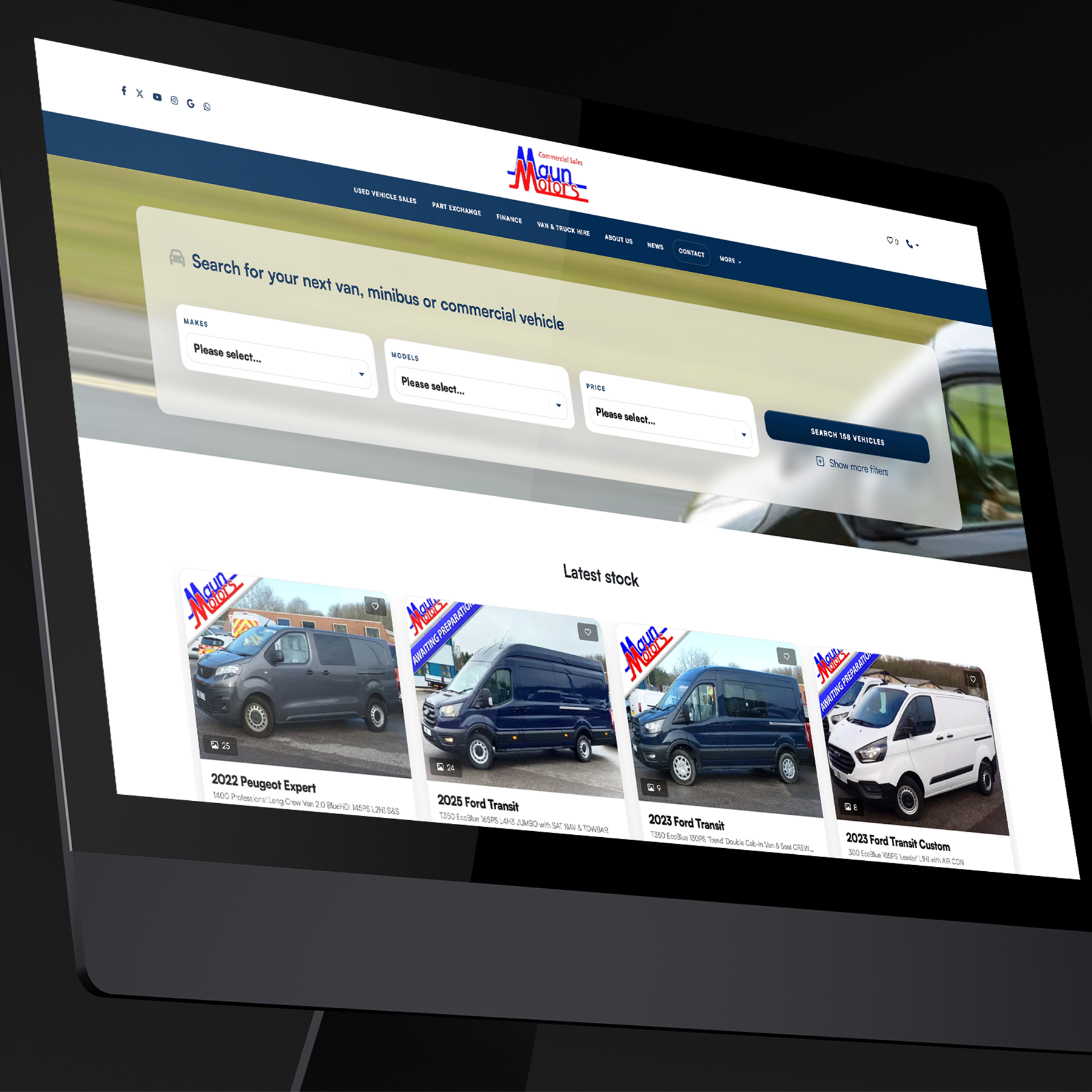 Flex Automotive dealership website displayed on desktop