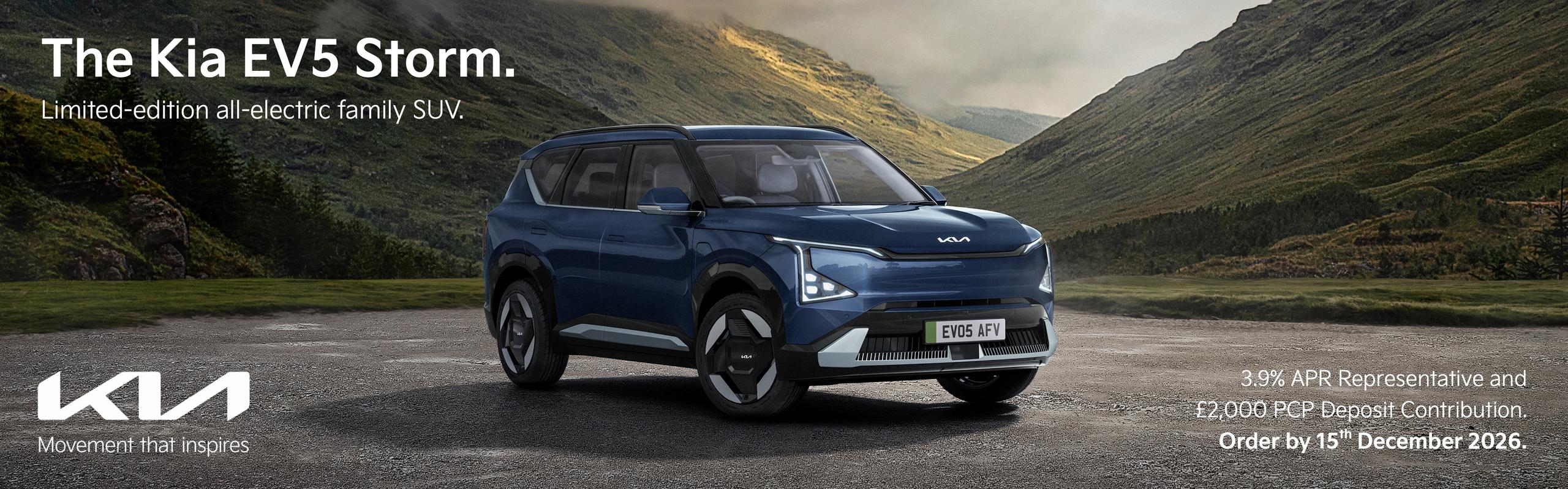 New Kia EV5 Storm Special Edition SUV | PCP Offer Finance Deal at Gravells Kia