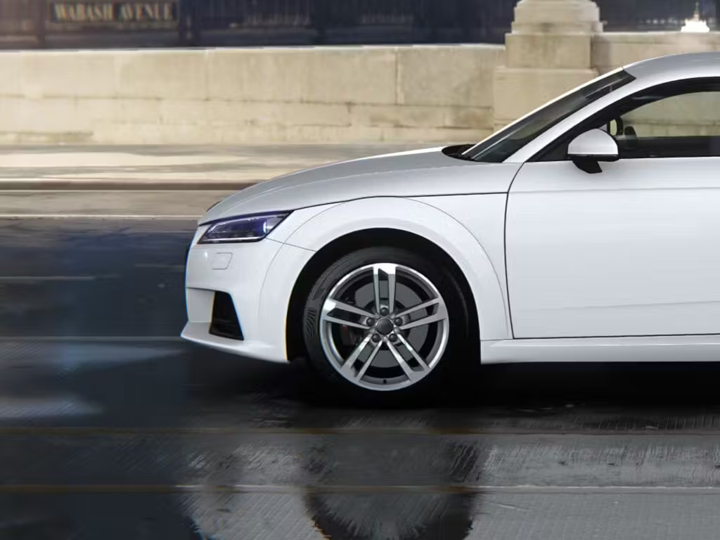 White Audi Driving