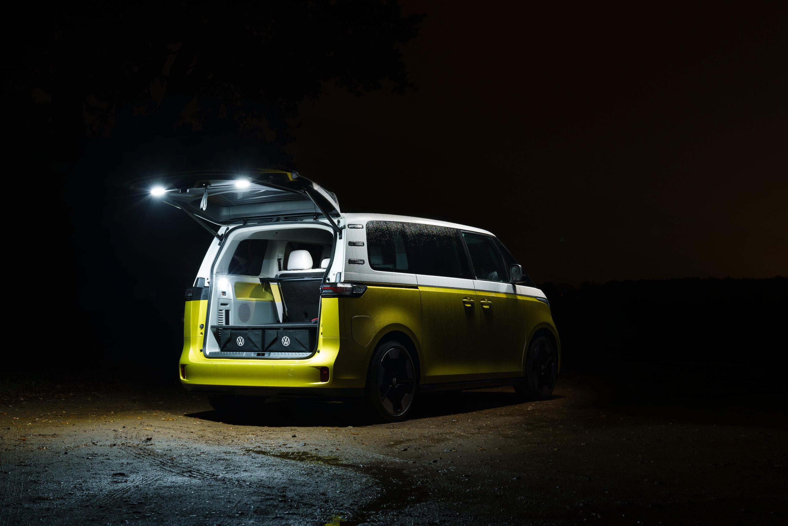 Volkswagen ID Buzz Rear Side View with Boot Open