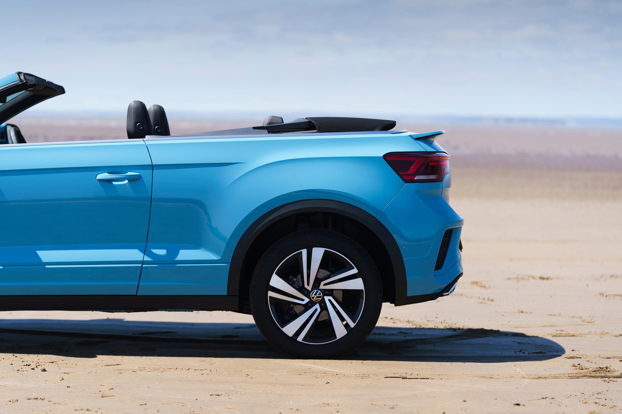 Blue Volkswagen T-Roc Cabriolet Side view
