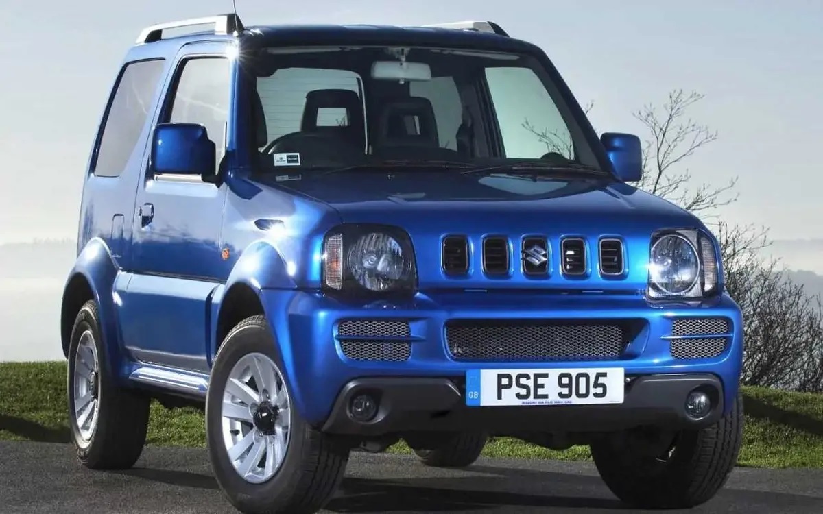 Blue Jeep Jimny Parked on Road