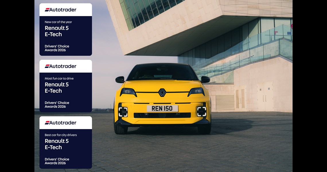 RENAULT 5 E-TECH ELECTRIC CROWNED ‘NEW CAR OF THE YEAR’ IN TRIPLE AWARD TRIUMPH AT THE AUTOTRADER DRIVERS’ CHOICE AWARDS 