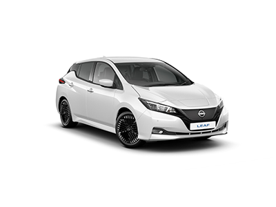 white nissan leaf
