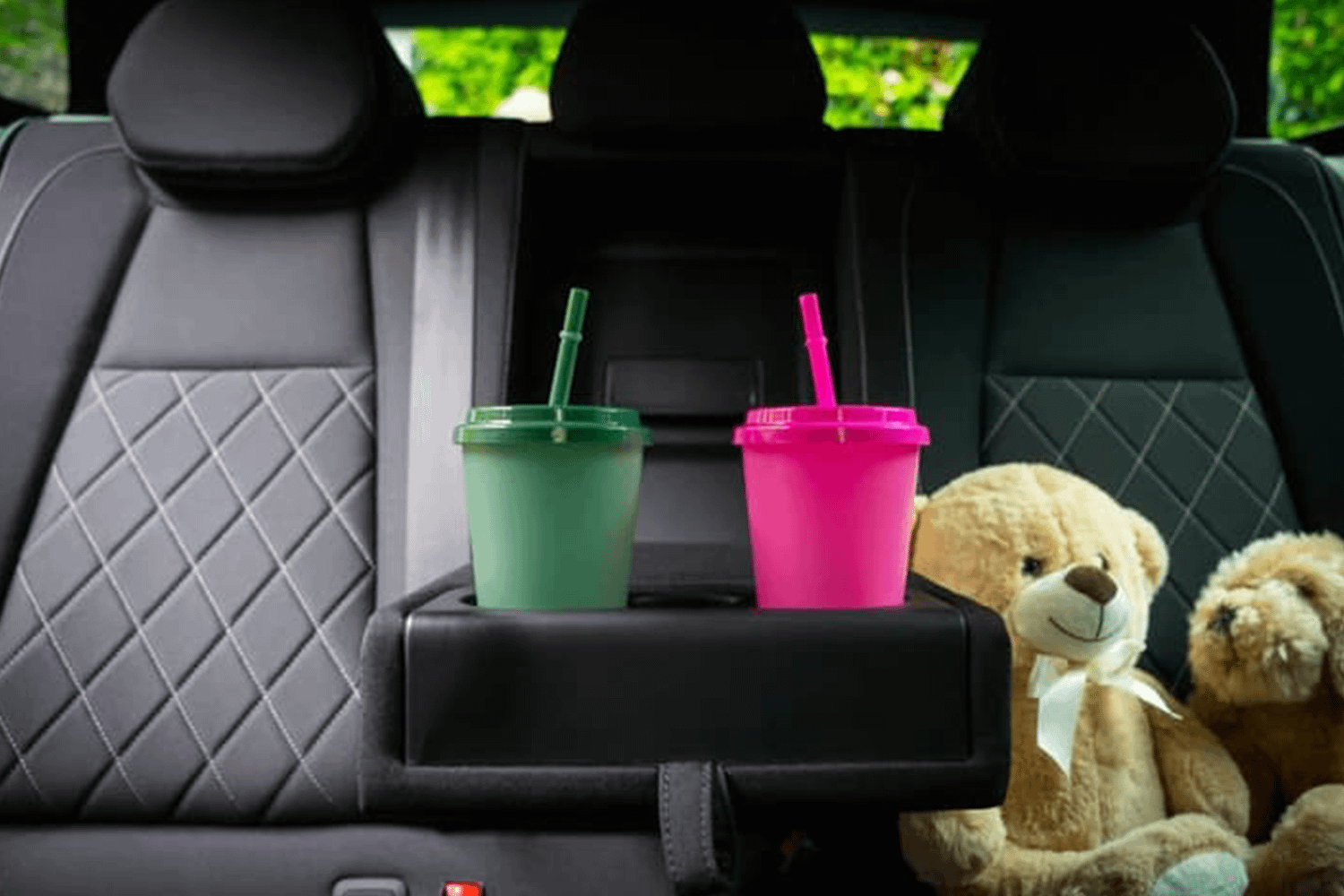 Back seat centre console with cup holders