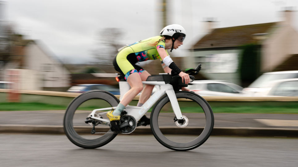 Woman on Bike at SERE Lisburn Duathlon