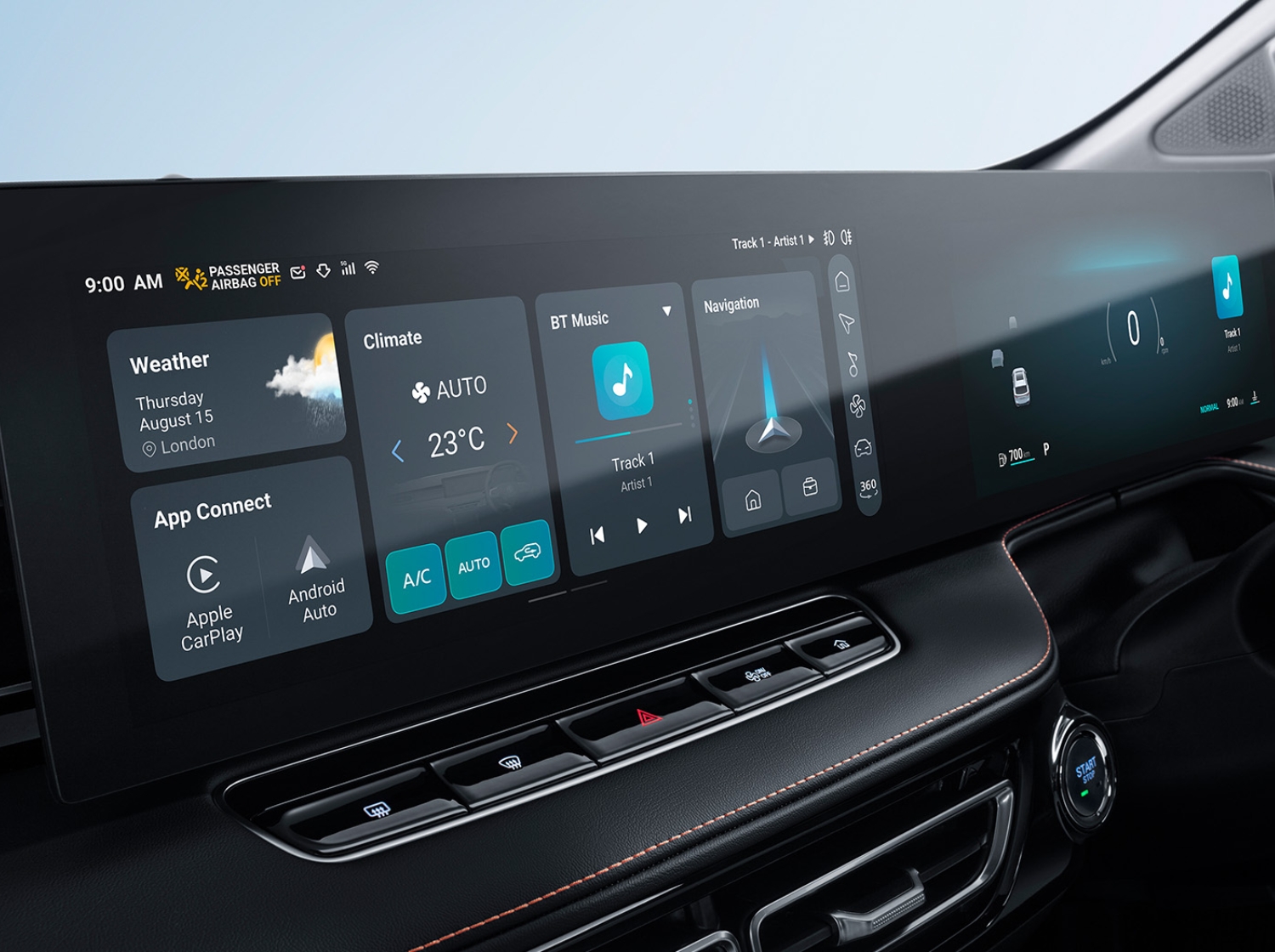 MG HS touch screen